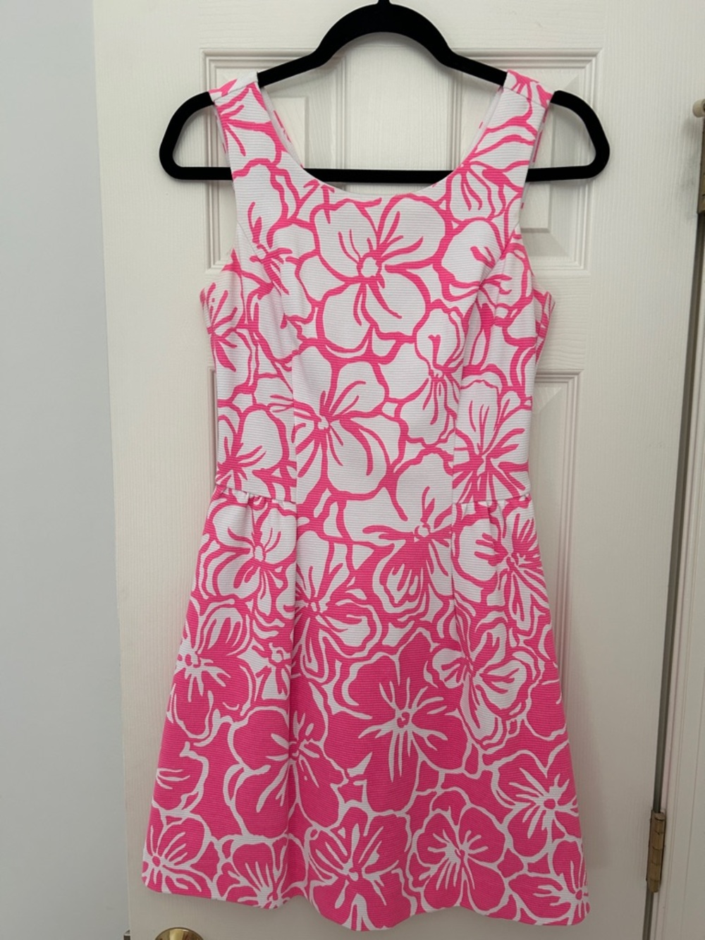 Lilly Pulitzer Pink and White Floral Sleeveless A-Line Dress